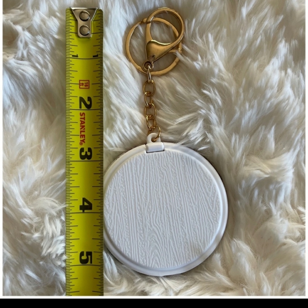 postcard pocket mirror keychain, Acessory, Paris, floral. - Picture 4 of 6